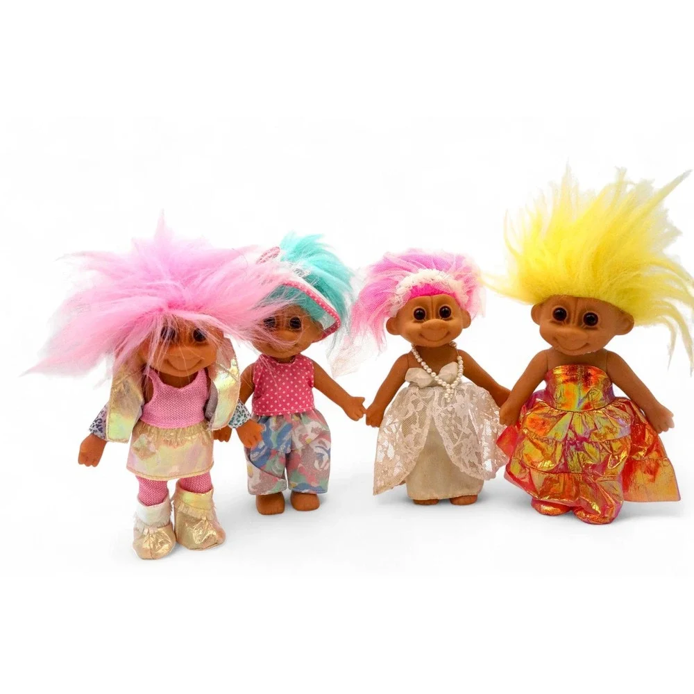 Vintage Troll Dolls Lot 7 Inch 90s Russ Ace Dam Mixed Outfit - Picture 16 of 16